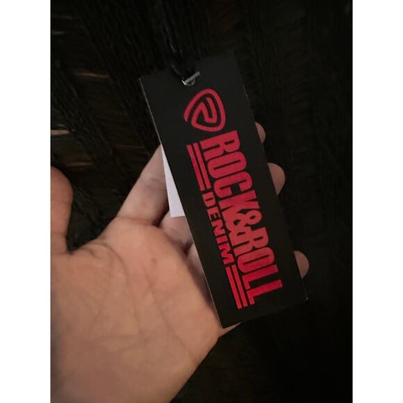 Rock & Roll Denim Olive Green Open Knit Fringe Cardigan Women’s Large Boho - Picture 8 of 11